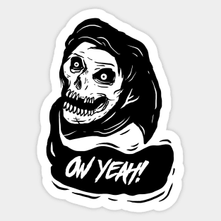 Grim Reaper Ow Yeah Sticker